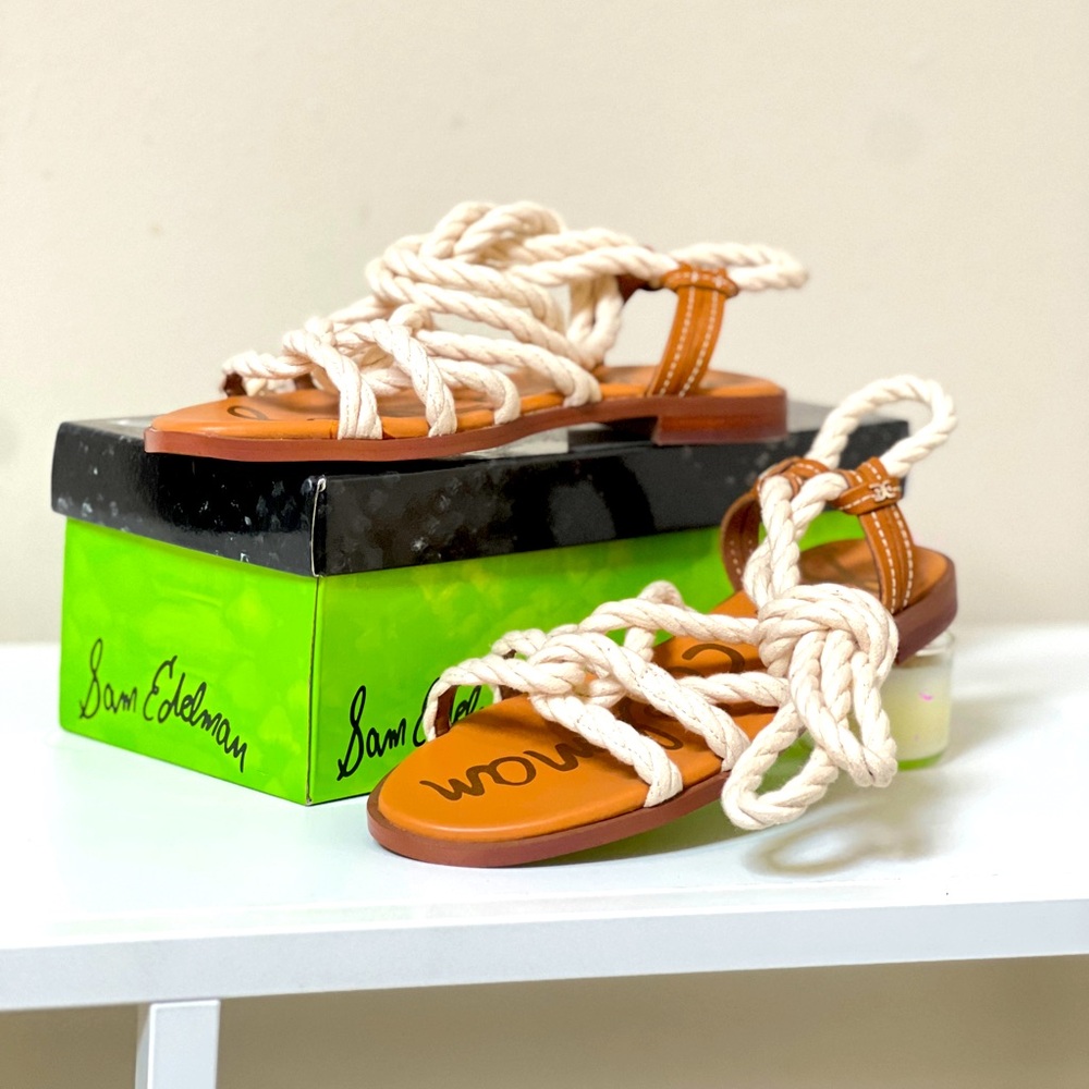 Sam Edelman Gladiator Rope Sandals White